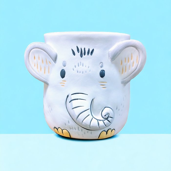 Elephant Plant Parent Buddies 4.7&quot; H Ceramic Planter W/Drai