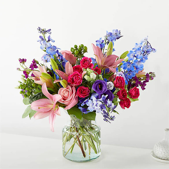 Breezy Meadows Bouquet Clear Vase