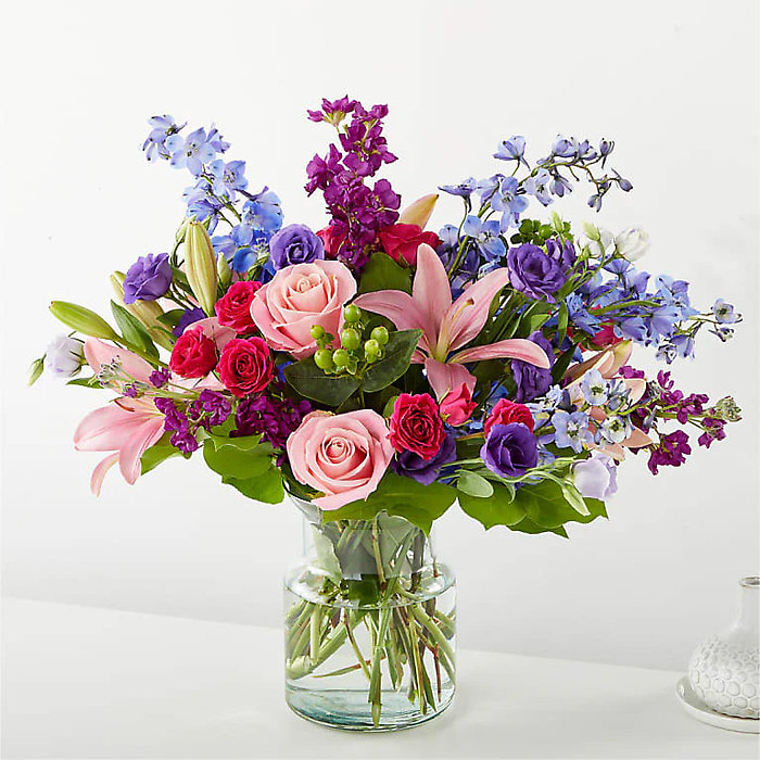 Breezy Meadows Bouquet Clear Vase