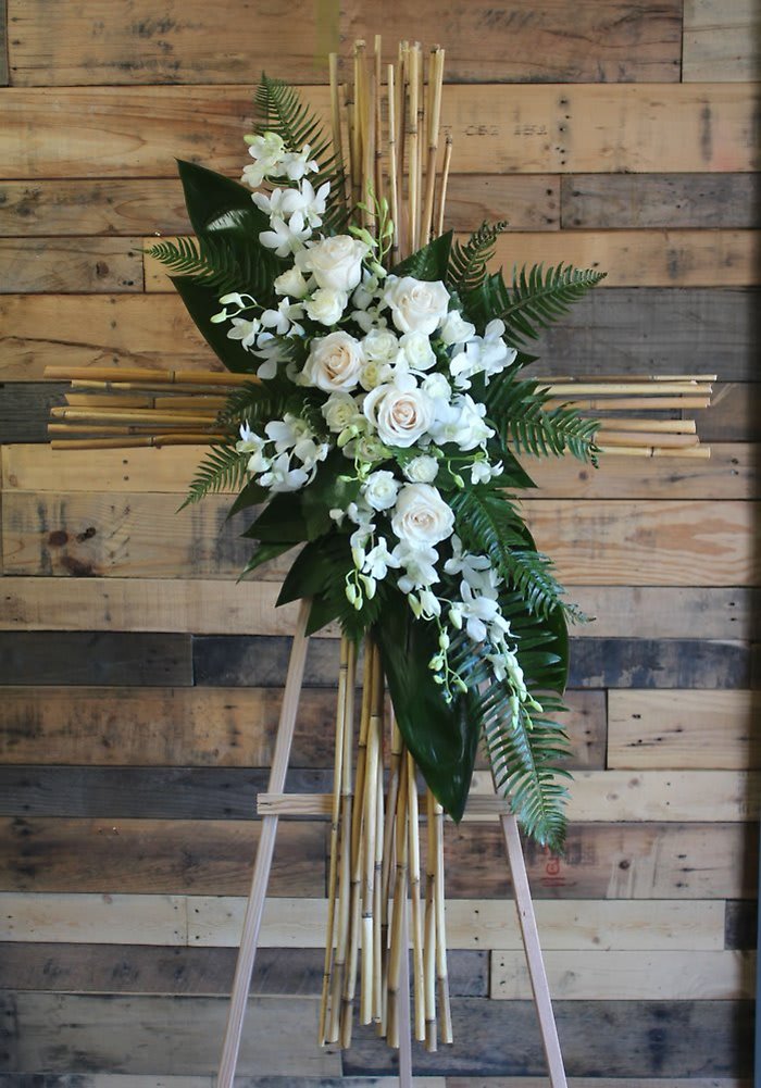 Bamboo Cross Sympathy Easel