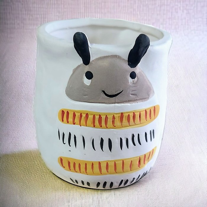 Bee Plant Parent Buddies 4.7&quot; H Ceramic Planter W/Drainage