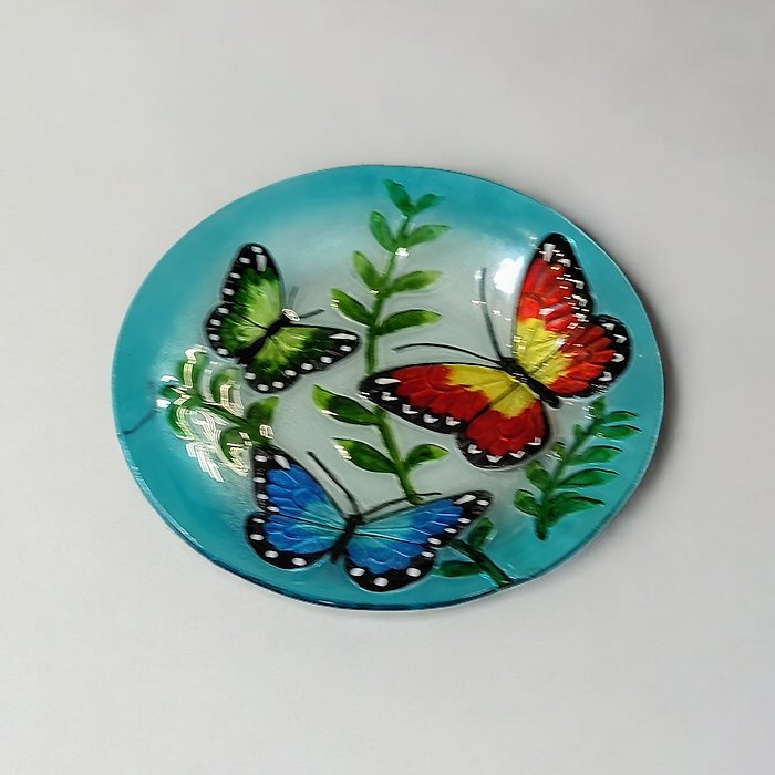 Butterfly Glass Bird Bath